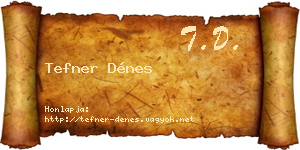Tefner Dénes névjegykártya
