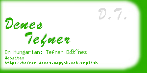 denes tefner business card